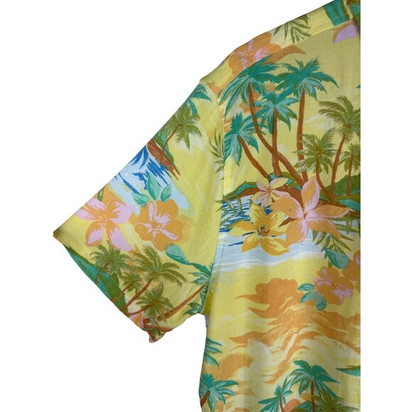 Billabong On Vacation Women's Shirt Woven Button Up Tropical Yellow Size Small - Picture 4 of 12